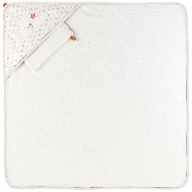 Cape de bain + gant Mia le lapin (75 x 75 cm) Nattou
