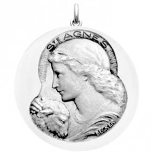 Médaille Sainte Agnès (or blanc 750°)  par Becker