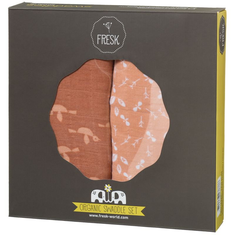 Lot de 2 maxi langes Oiseau (120 x 120 cm) Fresk