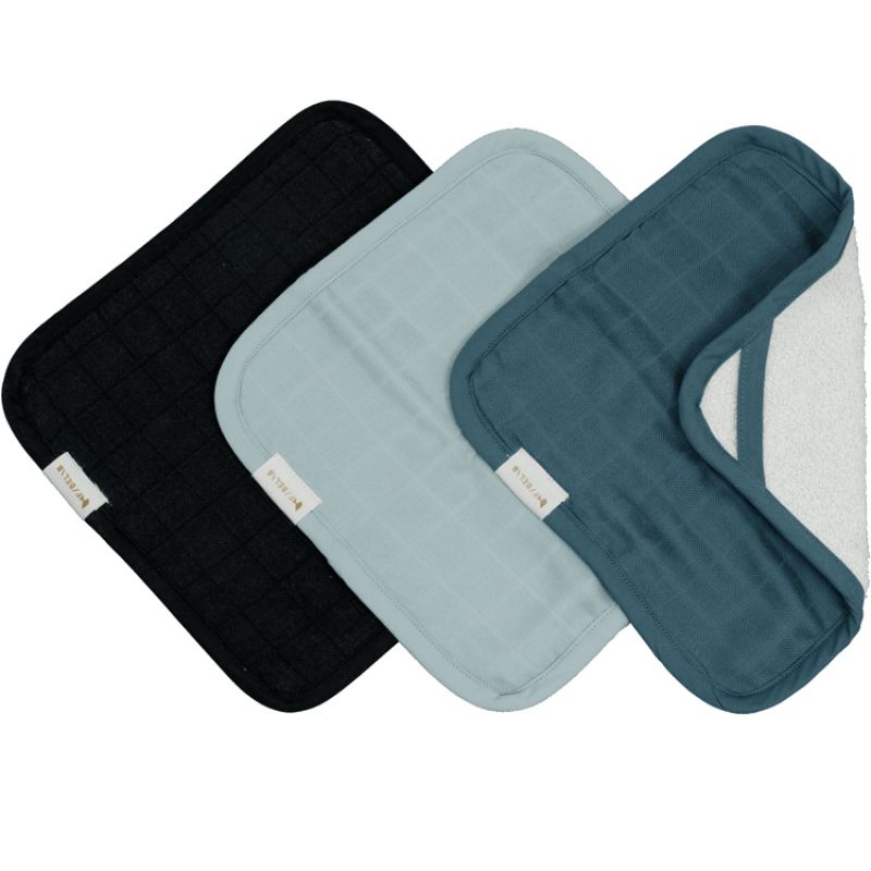 Lot de 3 débarbouillettes en coton biologique Moon Beam Fabelab