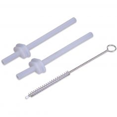 Lot de 2 pailles en silicone et une brosse - TUM TUM