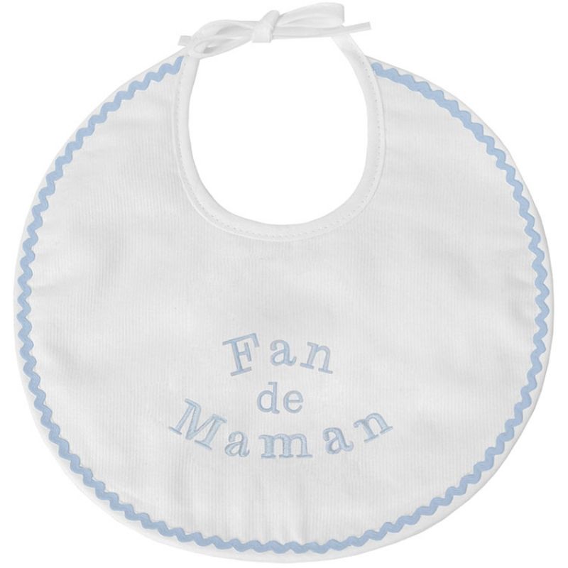 Bavoir de naissance fan de maman bleu ANVIE