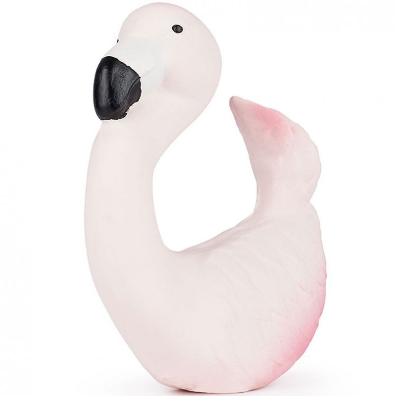 Anneau de dentition bracelet en latex d'hévéa Flamant rose Oli & Carol