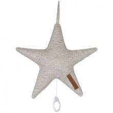 Coussin musical à suspendre étoile Pure grey (27 cm)  par Little Dutch
