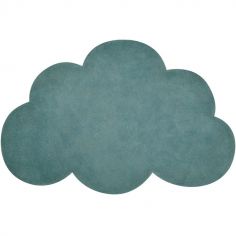 Tapis nuage en coton bleu canard (67 x 100 cm)