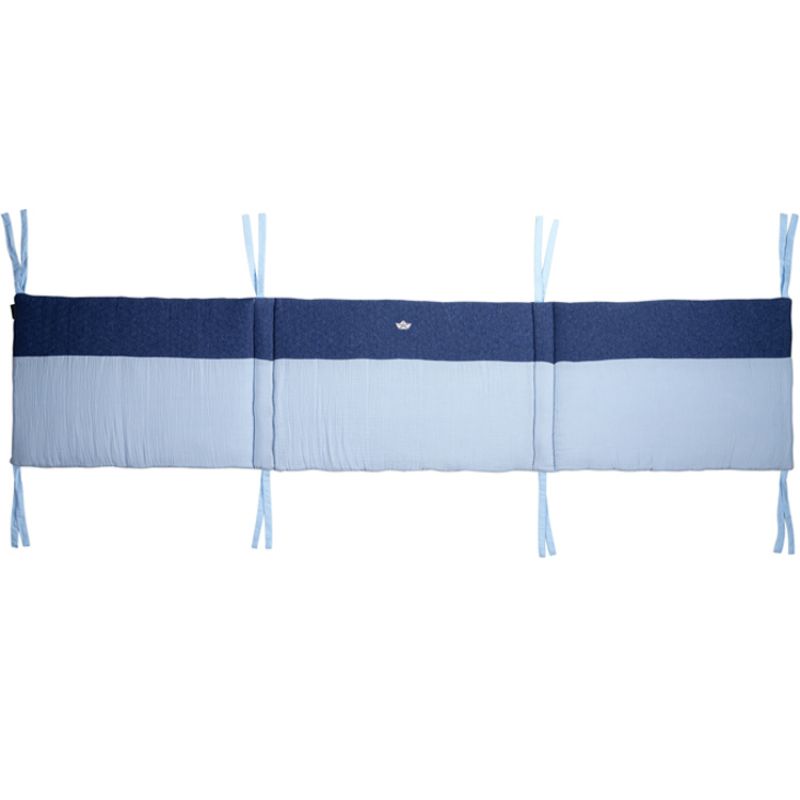Tour de lit adaptable Nos jolis songes bleu (pour lits 60 x 120 et 70 x 140 cm) Candide
