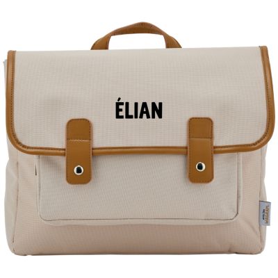 Cartable A4 maternelle Beige personnalisable (33 cm)
