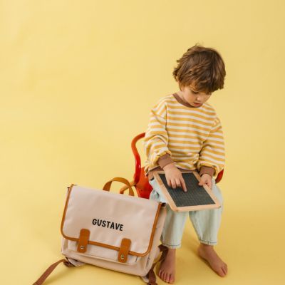 Cartable A4 maternelle Beige personnalisable (33 cm)