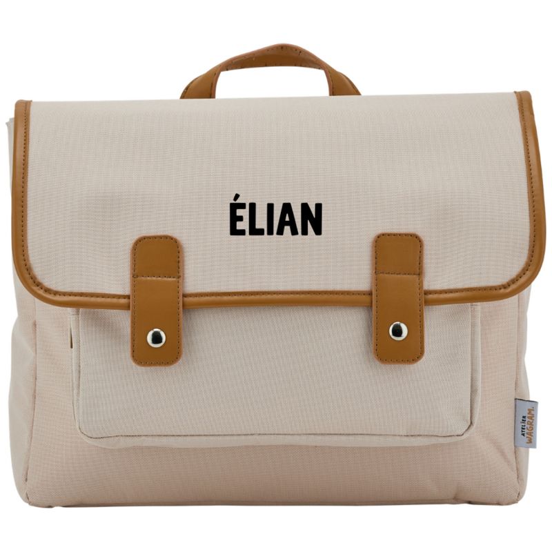 Cartable A4 maternelle Beige personnalisable (33 cm) Atelier Wagram Produit 1