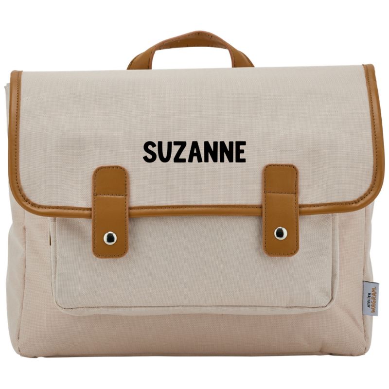 Cartable A4 maternelle Beige personnalisable (33 cm) Atelier Wagram Produit 5