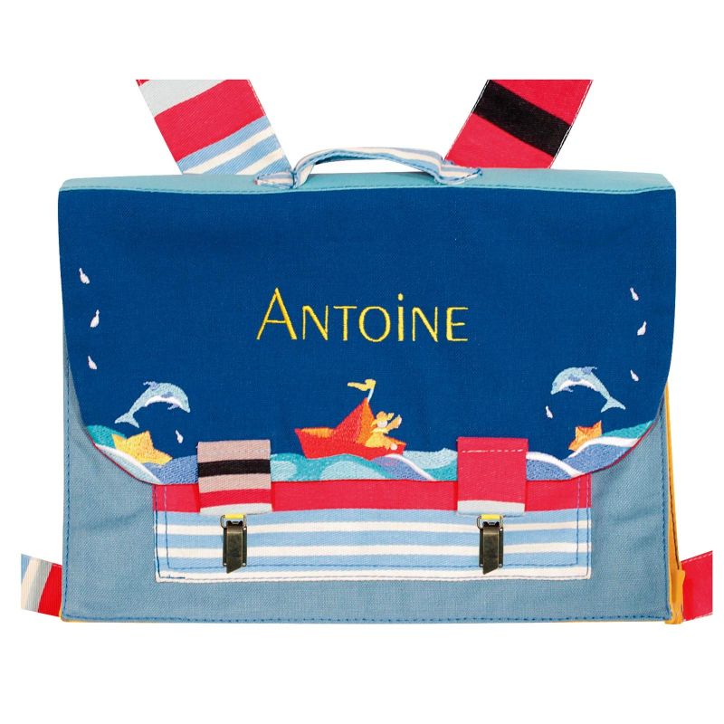 Petit cartable garçon Bateau (personnalisable) L'oiseau bateau