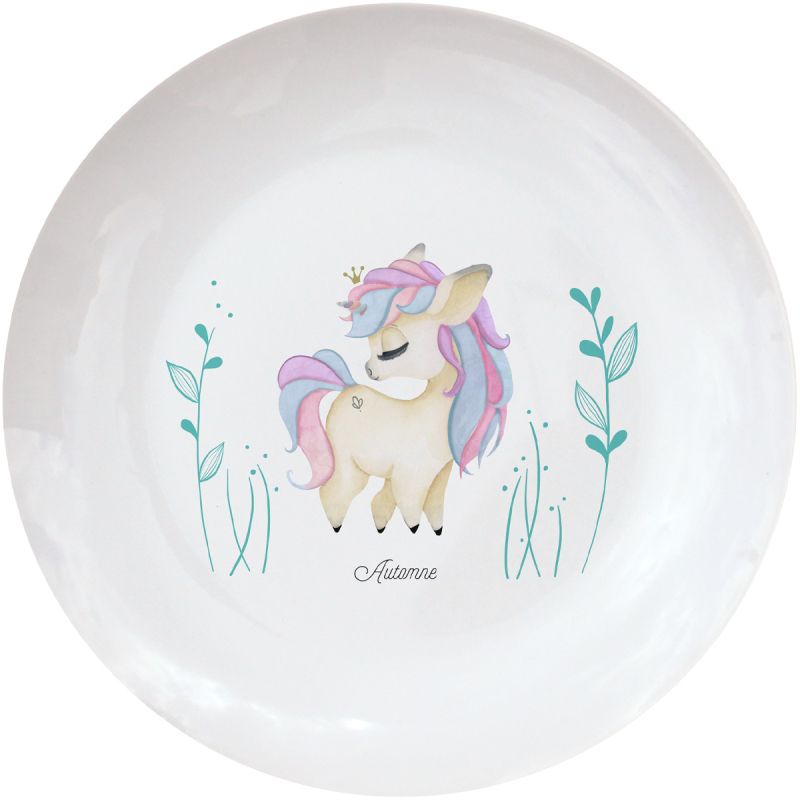 Assiette en porcelaine Licorne (personnalisable) Gaëlle Duval