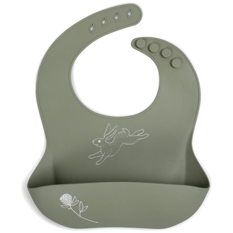 Bavoir silicone imprimé Lièvre vert mousse Filibabba Produit 1