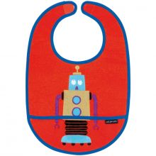 Bavoir plastifié à velcro Les Robots  par Maison Petit Jour