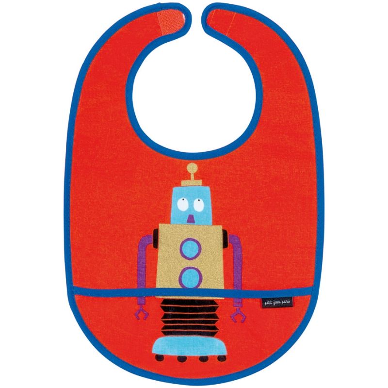 Bavoir plastifié à velcro Les Robots Maison Petit Jour