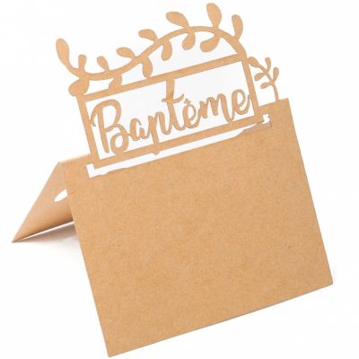 Marque places Baptême kraft (20 pièces)