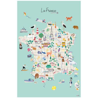 Grande affiche Carte de France (60 x 40 cm)