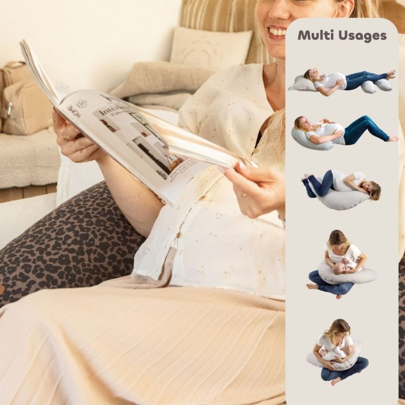 Coussin de grossesse et allaitement Big Flopsy Jersey de coton Léopard Béaba Ambiance 7