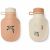 Variation Ecru, rose, vert du produit Lot de 2 gourdes réutilisables Lizzie Peach (150 ml) de la marque Liewood