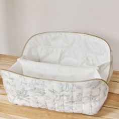 Trousse zippée Toile de Jouy gris clair (24 cm)