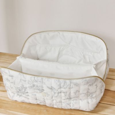 Trousse zippée Toile de Jouy gris clair (24 cm)