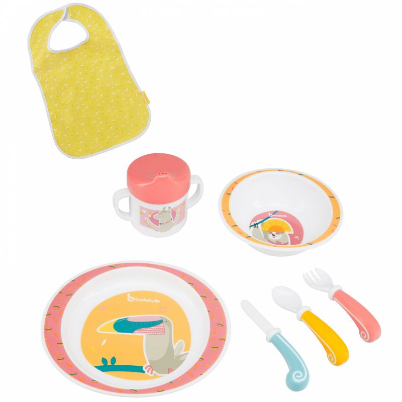 Coffret repas Yummy corail (7 pièces) Badabulle Produit 1 grande taille