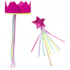 Set couronne et baguette Rose - Ratatam