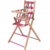Chaise haute extra pliante en bois Sarah hybride rose - Combelle