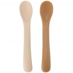 Lot de 2 cuillères en silicone Sable-Caramel - Trois Kilos Sept