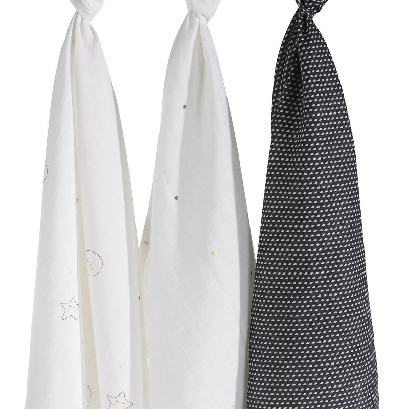 Lot de 3 langes en coton bio Babyfan (70 x 70 cm) Sauthon