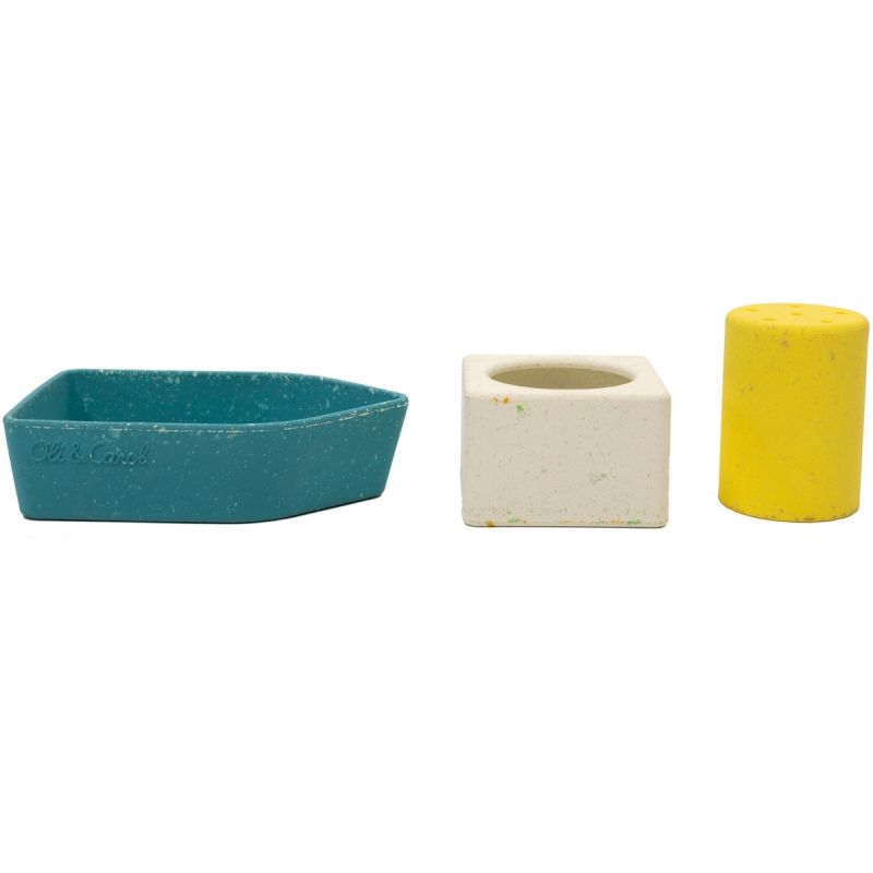 Jouet de bain bateau en caoutchouc jaune Oli & Carol Produit 3