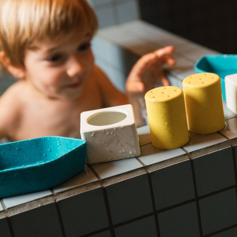 Jouet de bain bateau en caoutchouc jaune Oli & Carol Ambiance 5