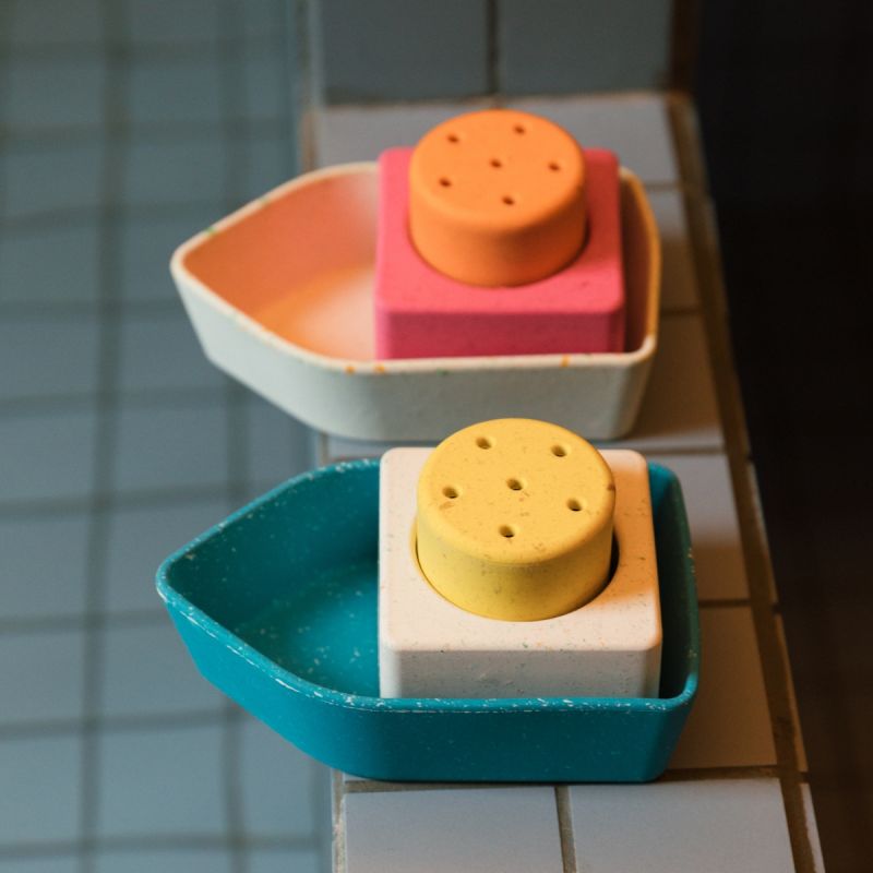 Jouet de bain bateau en caoutchouc jaune Oli & Carol Ambiance 9
