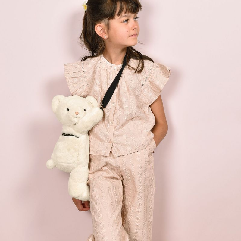 Sac bandoulière Doudou Ours ivoire (30 cm) Doudou et Compagnie Ambiance 4