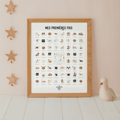 Affiche Mes Premières Fois Peau foncée Maman et Papa (40x50 cm) Les Petites Dates