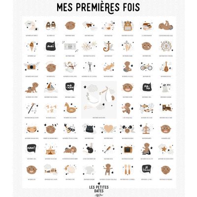 Affiche Mes Premières Fois Peau foncée Maman et Papa (40x50 cm)