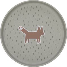 Assiette plate Little Forest Renard vert