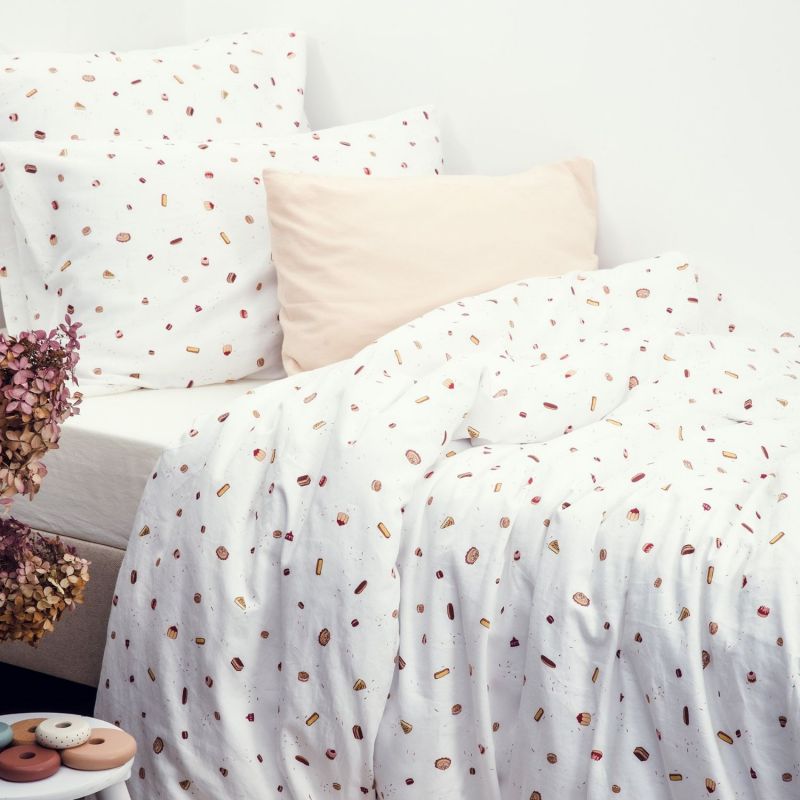Housse de couette en coton bio Gourmandises (140 x 200 cm) Kadolis Ambiance 3