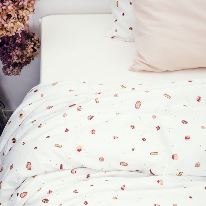 Housse de couette en coton bio Gourmandises (140 x 200 cm) Kadolis Ambiance 5