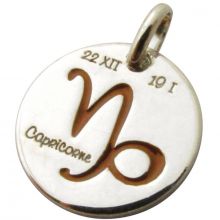 Médaille signe Capricorne 14 mm (argent 925°)  par Martineau