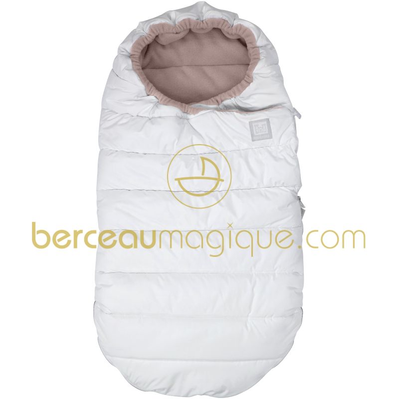 Nid d'ange doudoune T'igloo blanc et taupe (0-6 mois) Red Castle