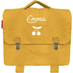Cartable A4 maternelle jaune moutarde (personnalisable) - Les Griottes