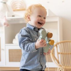 Crocodile en bois à tirer