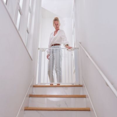 Barrière de sécurité Easylock Flatstep Blanche (69 à 76 cm)