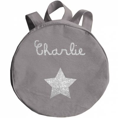 Sac à dos enfant gris ciment (personnalisable)