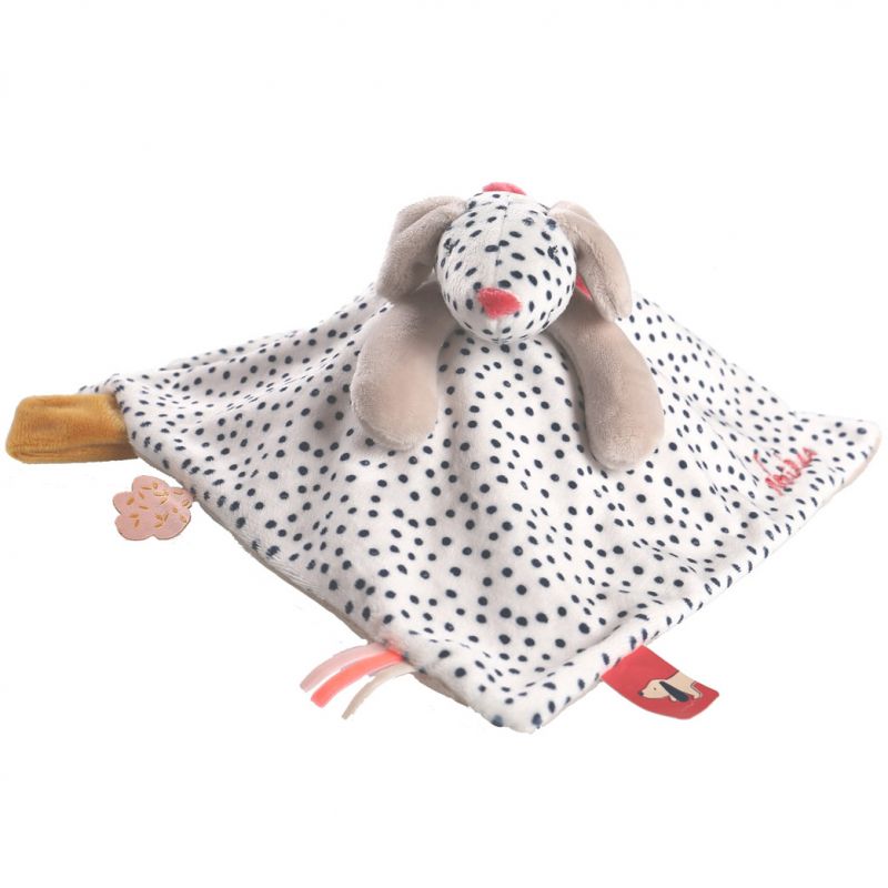Doudou plat Tidou Amy veloudoux Amy & Zoé chien rose Noukie's