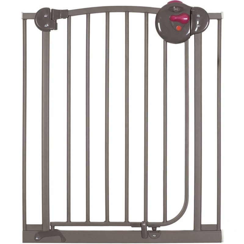 Barrière de sécurité auto close en métal taupe Angelcare