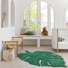 Tapis lavable Monstera Leaf vert (120 x 160 cm)