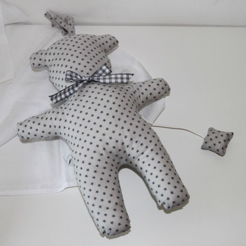 Coussin ours musical Etoiles brume Le petit rien
