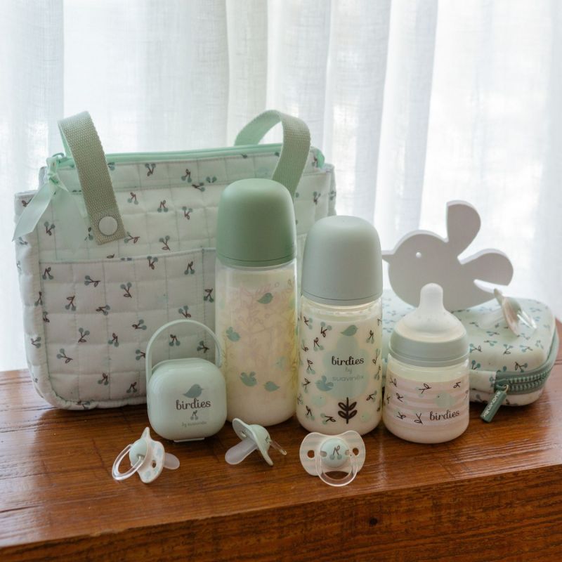 Lot de 2 sucettes symétriques SXPro Birdies Vert (18 mois et +) Suavinex Ambiance 6